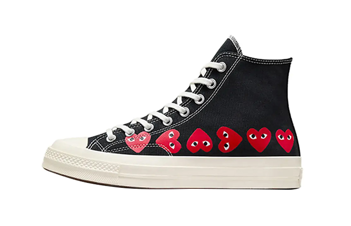 Comme des Garcons PLAY x Converse Chuck 70 High Multi Heart Black A08147C featured image