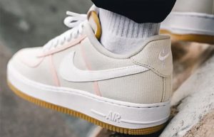 Nike Air Force 1 07 Premium Beige Pink CI9349 200 onfoot back