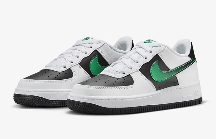 Nike Air Force 1 Low GS White Black Green FZ4353 100 front corner
