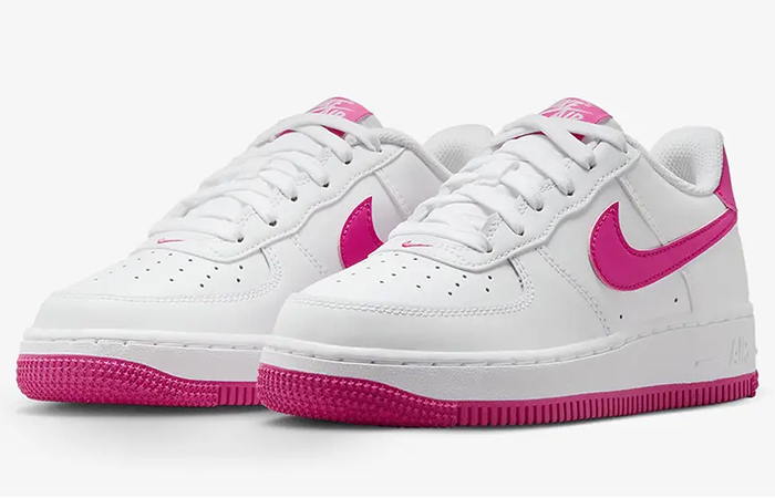 Nike Air Force 1 Low GS White Hot Pink FV5948 102 front corner