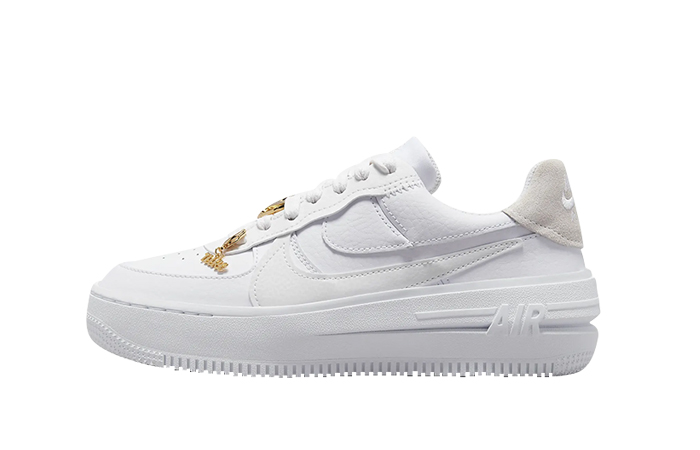 Nike Air Force 1 PLT.AF .ORM White Metallic Gold FB8473 100 featured image