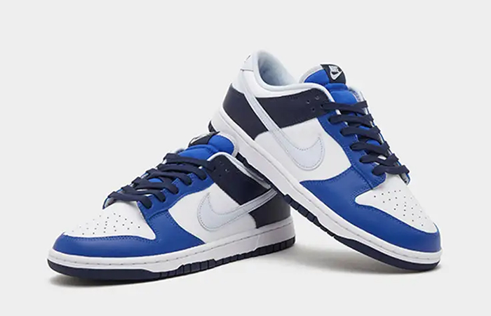 Nike Dunk Low White Game Royal FQ8826 100 lifestyle front corner