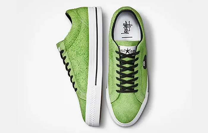 Stussy x Converse One Star 8 Ball Green A03712C up