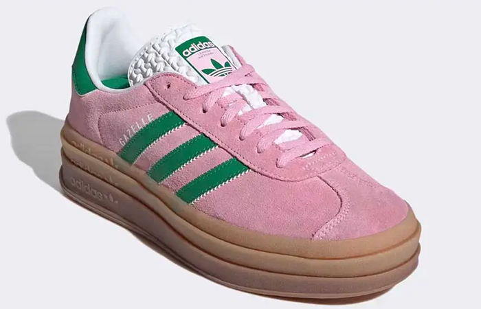 adidas Gazelle Bold True Pink Green IE0420 front corner