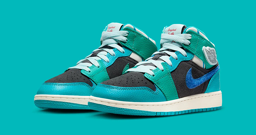 New Arrival Air Jordan 1 Mid Inspired By The Greatest Just for Kids front corner