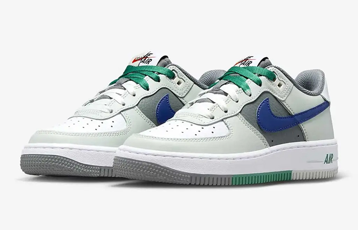 Nike Air Force 1 Low GS Remix Light Green FB9035 001 front corner
