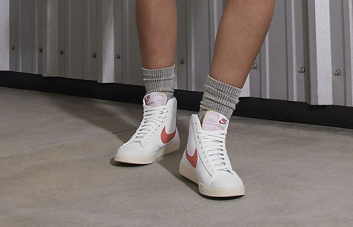 Nike Blazer Mid 77 White Red Stardust FZ3626 100 onfoot front