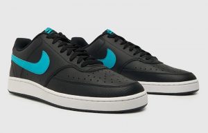 Nike Court Vision Low Black Blue DH2987 005 right front corner