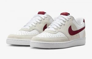 Nike Court Vision Low White Adobe Team Red FQ7628 100 front corner