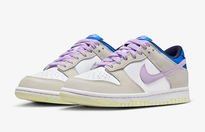 Nike Dunk Low GS Khaki Blue Pink FB9109 103 front corner