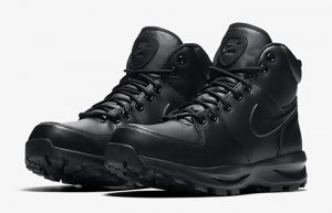 Nike Manoa Leather Boot Black 454350 003 front corner