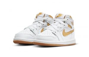 Air Jordan 1 High OG Toddler Metallic Gold White FD2598 107 front corner