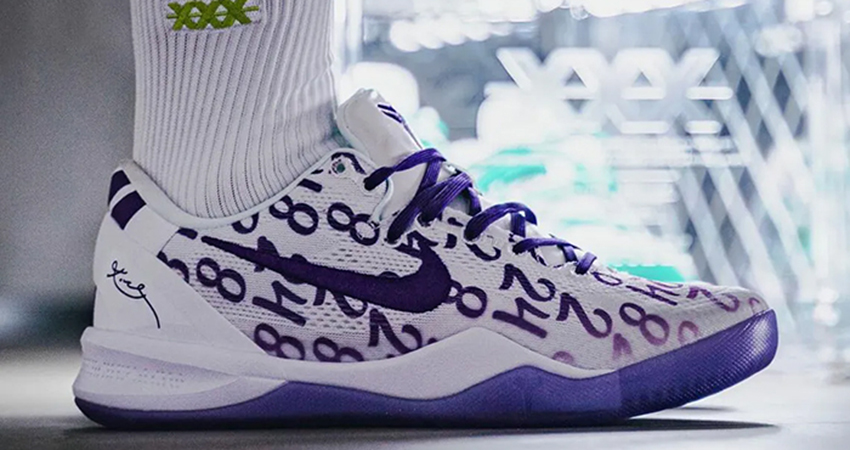 Cop a look at the Nike Kobe 8 Protro Court Purple onfoot right