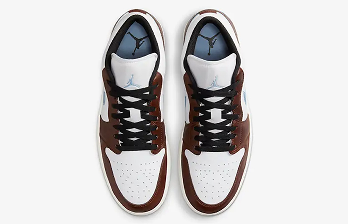 Air Jordan 1 Low Embroidered White Brown Blue FQ7832 142 up
