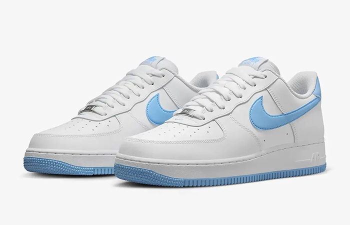 Nike Air Force 1 Low White Aquarius Blue FQ4296 100 front corner