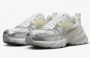 Nike V2K Run Metallic Silver White FD0736 104 front corner