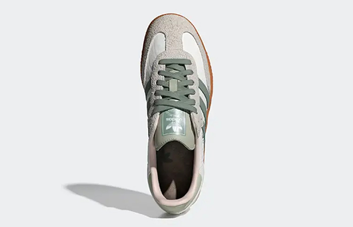 adidas Samba OG White Silver Green ID0492 up