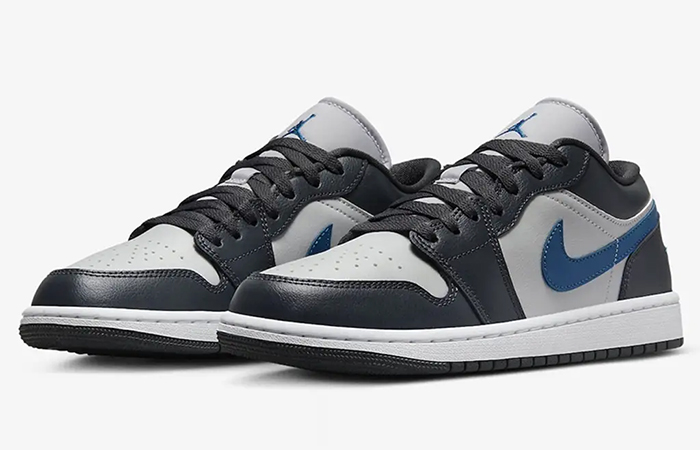 Air Jordan 1 Low Anthracite Industrial Blue DC0774 040 front corner