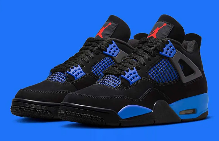 Air Jordan 4 Black Deep Royal Blue FQ8138 003 front corner