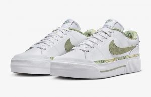 Nike Court Legacy Lift Tropical White Green HF5054 100 front corner