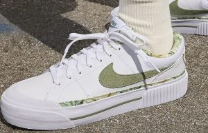 Nike Court Legacy Lift Tropical White Green HF5054 100 onfoot front corner