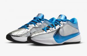 Nike Giannis Freak 5 Photo Blue Metallic Silver DX4985 402 frotn corner