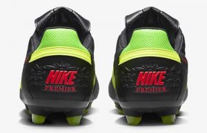 Nike Premier 3 FG Low Top Football Boot Black Green Strike HM0265 008 back