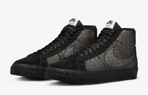 Nike SB Zoom Blazer Mid Premium Black White FN6038 100 front corner