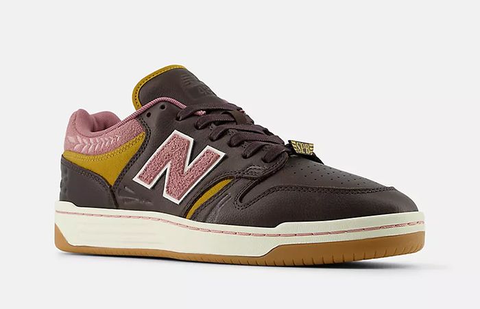 New Balance Numeric 480 Brown Pink NM480FXT front corner