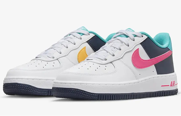 Nike Air Force 1 Low GS White Blue Pink HF4793 100 front corner