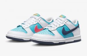 Nike Dunk Low GS Dusty Cactus Thunder Blue HF4794 345 front corner