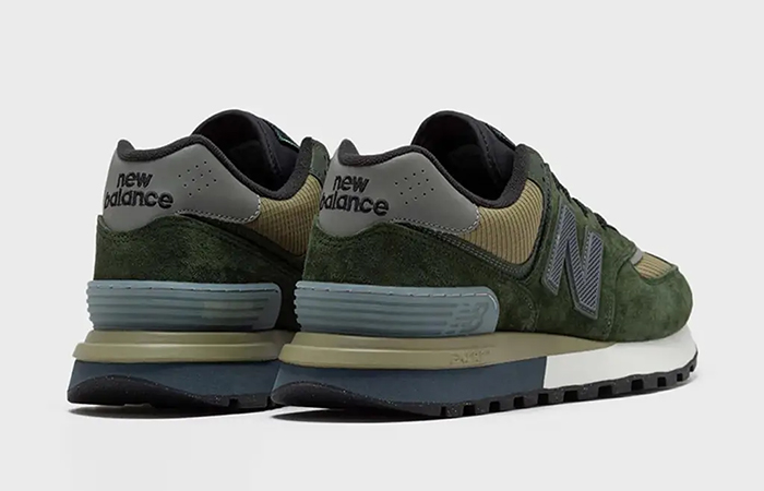 Stone Island x New Balance 574 Legacy Dark Green U574LGIL back corner