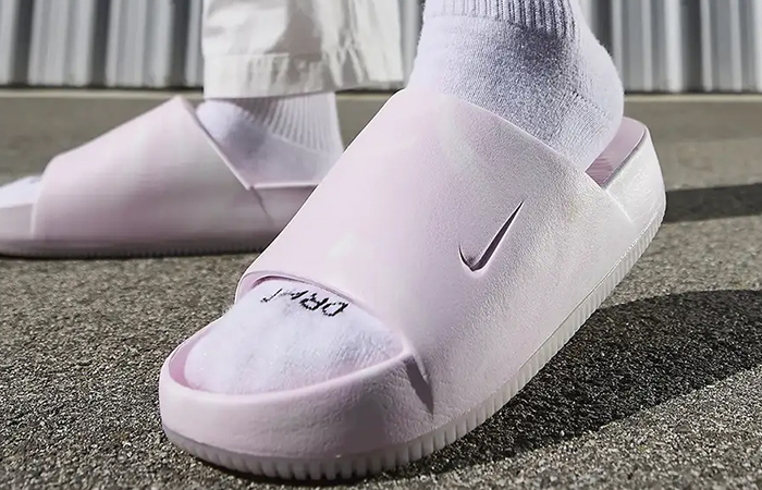 Nike Calm SE Slides Pink Foam FV5643 600 onfoot front corner