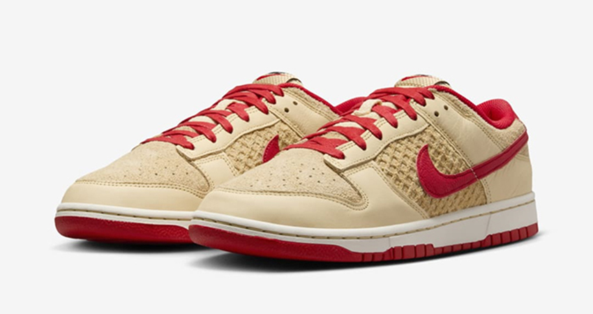 Nike Whips Up A Sweet Strawberry Waffle Dunk Low front corner