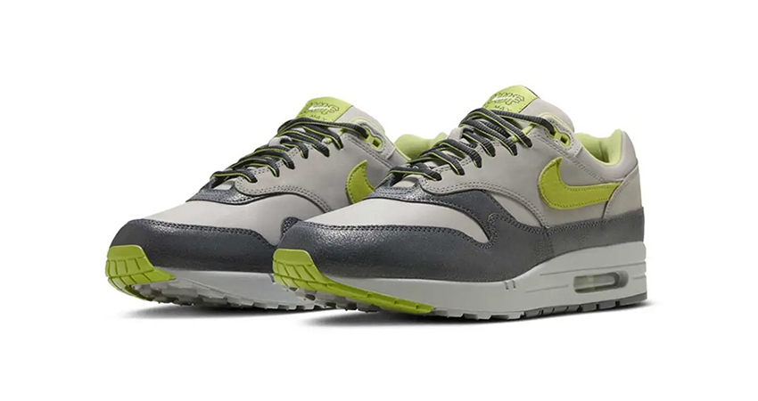 The HUF x Nike Air Max 1 Pear Is Back Again front corner